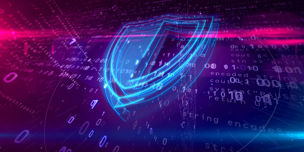 Cyber security digital concept with shield